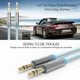 AUX аудіокабель Vention Audio 3.5 мм White Metal Type товстий дріт в обплетенні 2 м Silver (P350AC200-S) - зображення 3