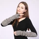 Мітенки в'язані за лікоть сірі One Size - зображення 2