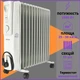 Масляний Радіатор Обігрівач 2500 Вт 13 Секцій до 30 кв.м Volteno VO2820 2500W з Термостатом на Колесах Білий - зображення 1