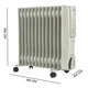 Масляний Радіатор Обігрівач 2500 Вт 13 Секцій до 30 кв.м Volteno VO2820 2500W з Термостатом на Колесах Білий - зображення 2