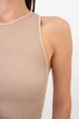 Безшовний топ в рубчик на широких бретелях Giulia HALTER TOP RIB L/XL Beige-naturale - зображення 3