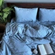 Постельное белье Washed Cotton Евро 200 x 215 Вареный хлопок Голубое 50 х 70 - изображение 3