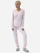 Пижама (лонгслив + штаны) женская большого размера хлопковая Leinle Pink Genius 1583 3XL Розовая (4821583161267) - изображение 1