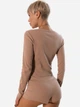 Пижама (лонгслив + шорты) женская хлопковая Leinle Havana Brown 1579 L Коричневая (4821579420074) - изображение 2