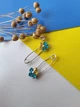 Брошка-булавка серебряная Цветок Украины с Камнями 6061 1.50г - изображение 4