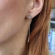 Серебряные серьги (пара) протяжки Клевер в Белых камнях серебро 925 пробы с золотой пластиной 455 1.95г - изображение 13