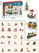 Різдвяний конструктор адвент календар Advent calendar Merry Christmas & Happy New Year, новорічний конструктор для дівчинки чи хлопчика Ялинка, Санта Клаус, сніговик, подарунки, олень, потяг, пряниковий будиночок на 1123 деталі на 28 моделей - зображення 9