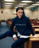 Худи женское GANT Reg Printed Graphic Hoodie 4200756-433 S Синее (7325707467455) - изображение 5
