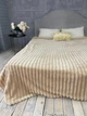 Мягкий плед покрывало Шарпей Полоски Antina 150x200 Полуторный Светло-бежевый Микрофибра - изображение 4