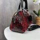 Женская мини сумка клатч под рептилию Podium маленькая сумочка лаковая красная (1544) - изображение 3