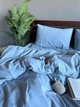Постельное белье Washed Cotton Однотонная Полутораспальное 150 x 220 Вареный хлопок Голубое 50 х 70 - изображение 5