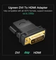 Переходник адаптер UGREEN 20124 DVI 24+1 Male to HDMI Female Adapter Black (UGR-20124) - изображение 6