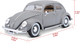 Металева модель автомобіля Bburago Volkswagen Kafer-Beetle 1:18 (4893993002689) - зображення 14