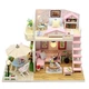 Румбокс Рожевий лофт DIY House Roombox Pink loft Інтер'єрний конструктор M033 з куполом - зображення 1