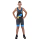 Трико для борьбы детское Ukraine SP-Sport 6605 размер 6XS (133-137см) Black-Blue - изображение 4