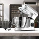 Тестомес планетарный с нержавеющей чашей 6л Maltec 2200Вт, электротестомес с насадками для дома - изображение 10