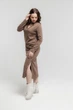 Тепла сукня в рубчик 104MONA 3XL Бежевий - изображение 6