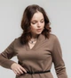 Тепла сукня в рубчик 104MONA 3XL Бежевий - изображение 8