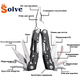 Мультитул 9 в 1 с чехлом Solve KT6001908 Серый - изображение 4