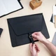 Кожаная папка с инициалами, органайзер-папка, Black, Malina Leather - изображение 1