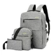 Міський рюкзак 3в1 Backpack 9018 — універсальний дорожній набір, сірий колір - изображение 1