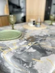 Скатерть водоотталкивающая Delux Textil Мрамор серый 140 х 110 см (3659920) - изображение 3
