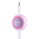 Кабель Baseus Bright Mirror 2 Series Retractable 3-in-1 Fast Charging Data Cable USB to M+L+C 3.5A 1.1m Purple (CAMJ010005) - изображение 7
