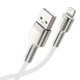 Кабель Baseus Cafule Series Metal Data Cable USB to IP 2.4A 1m White (CALJK-A02) - изображение 5