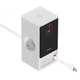 Сетевое зарядное устройство Baseus Power Combo Digital Power Strip SVs 65W 2AC+1USB+1Type-C with Retractable Type-C Cable PSLR000602 White - изображение 3