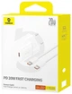 Сетевое зарядное устройство Baseus GaN5 Fast Charger(mini) Type-C 20W + Cable Type-C to Type-C P10110900213-01 White - изображение 6