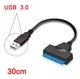 Кабель - адаптер SATA перехідник з USB 3.0 для диска HDD SSD 2.5 дюймів до комп'ютера / ноутбука, 30 см, чорний (93258435) - зображення 1
