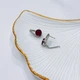 Серебряные серьги с натуральным рубином 2.527ct (2172567) - изображение 7