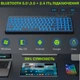 Комплект Беспроводная Клавиатура и Мышка Bluetooth с подсветкой тихие компактные USB Универсальные Черный - изображение 3