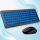 Комплект Беспроводная Клавиатура и Мышка Bluetooth с подсветкой тихие компактные USB Универсальные Черный - изображение 10