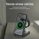 Magsafe беспроводная зарядная док станция для apple айфона часов наушников 3 в 1 магнитная Qinetiq QN-W91 23W складная портативная зарядка на айфон iphone airpods iwatch эпл вотч 1-10 series + подарок адаптер питания 18 Вт - изображение 2