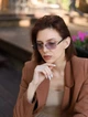Солнцезащитные очки No Brand унисекс без оправы Trend фиолетовые с золотом - изображение 6