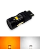Светодиодная двухцветная лампа 3157 Т25 P27/7W 8PCS 3030 + 2PCS 3570 30W 12V с обманкой Белый Жёлтый (23354) - изображение 2