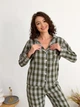 Піжама жіноча сорочка та штани Mia Collection S-M зелений - зображення 11