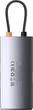 USB-хаб Baseus Metal Gleam Series 4-in-1 Multifunctional USB Type-C to 3 x USB 3.0 + RJ45 Gray (WKWG070113) - изображение 5