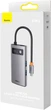 USB-хаб Baseus Metal Gleam Series 4-in-1 Multifunctional USB Type-C to 3 x USB 3.0 + RJ45 Gray (WKWG070113) - изображение 6