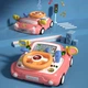 Інтерактивна іграшка Кермо музичний Автотренажер з коробкою передач Steering Wheel Рожевий - зображення 2