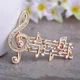 Брошь женская BROCHE бижутерия Музыка Скрипичный ключ Ноты золотистая BRSF110928 - изображение 4