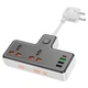 Мережевий подовжувач фільтр Hoco AC12A 1xUSB QC3.0 3xType-C PD30W 3.0А 2500W швидка зарядка чорний - зображення 1