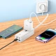 Мережевий подовжувач фільтр Hoco AC10A 2xUSB 2xType-C PD65W 3.0А 1.5м 2500W швидка зарядка білий - зображення 3