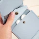 Именной мини кошелек с гравировкой на заказ, Baby blue, Malina Leather - изображение 4