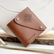 Именной мини кошелек с гравировкой на заказ, Caramel, Malina Leather - изображение 1