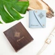 Именной мини кошелек с гравировкой на заказ в деревянной коробке, Baby blue, Malina Leather - изображение 1