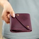 Именной мини кошелек с гравировкой на заказ, Wine, Malina Leather - изображение 1