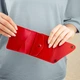 Компактный женский кошелек с гравировкой на заказ, Red, Malina Leather - изображение 2
