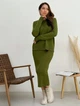 Юбка миди осенняя прямая женская ARTKNIT Jolie S-M Хаки (4823093444126) - изображение 3